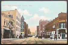 1909 Spokane WA Postcard Howard Street Looking North Horse Carriages picture