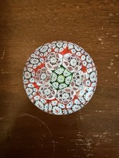 Vintage Murano Art Glass Millefiori Paperweight Multi Color 60s 70s Italy Mod picture