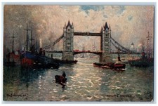 c1910 Tower Bridge The Thames England Antique Oilette Tuck Art Postcard picture