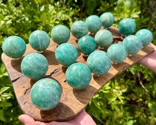 Amazonite Crystal Sphere with Stand, Large 1.5 - 2