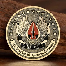 US Army Special Operations Command Challenge Coin Airborne Veteran Collectible picture