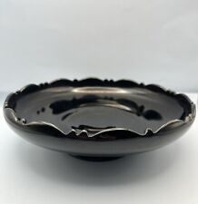 Vintage LE Smith Black Amethyst Low Footed Fruit Bowl 1930's picture