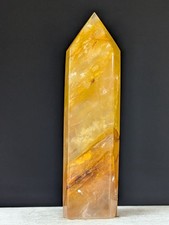 Golden Healer Tower Crystal Point Large Big Gemstone Chakra Reiki picture