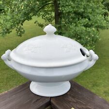 Antique 1891 J&G Meakin Ironstone China Soup Tureen Embossed Floral Design NICE picture