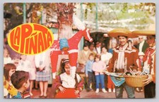 Vintage La Piñata Festival Postcard Tijuana Mexico Colorful Chrome picture