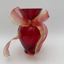 Vintage Ruby Red Vase 9 Inch by Anchor Hocking picture