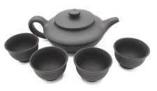 Vintage Chinese Yixing Clay Teapot 4 Tea Bowls Cups Cai Lan Zhoo Cai Jun Zisha picture