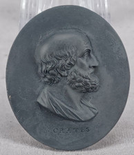 Wedgwood Crates of Thebes Black Basalt Portrait Medallion Plaque C. 1780-1795 picture