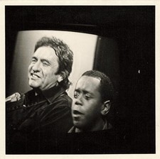 Johnny Cash & Flip Wilson 4x4 Snapshot Photo Off Television Screen c1970s TV picture