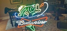 US STOCK Bass Fish Fishing Beer Neon Sign Glass Bar Club Cave Gift Decor 24