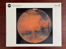 Vintage NASA  Lithograph of Mars by Viking Orbiter 1, 1980, 8 x 10 picture