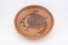Vintage Hopi Native American polychrome bowl mimbres inspired fish design 6.5