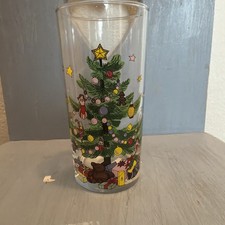 Vintage Nikki “Happy Holidays” Christmas Tree Highball Glass Tumbler One Cup picture