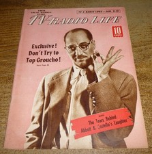 1954 TV/RADIO LIFE MAGAZINE/GROUCHO MARX/ABBOTT & COSTELLO/DOYE O'DELL/Tv Guide picture