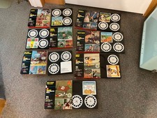 gaf talking viewmaster reel lot 7 w/boxes bugs bunny snoopy mighty mouse mickey picture