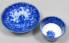 Enoch Wood & Sons Washington at Tomb Cup & Bowl Staffordshire Transferware c1825 picture