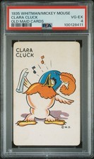 Disney 1935 Whitman MICKEY MOUSE - CLARA CLUCK Old Maid PSA Graded Card picture
