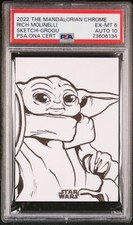 2022 Topps Chrome Star Wars: Mandalorian Sketch Card Auto: Grogu PSA 6, 1 of 1. picture