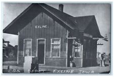 c1960's  CBQ Depot Exline Iowa Vintage Train Depot Station RPPC Photo Postcard picture