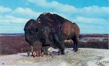 Chrome Postcard World's Largest Buffalo at 60 Tons Jamestown ND North Dakota picture