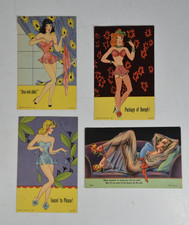 4 Vintage Curt Teich & Co Pin-Up Postcards Modern Girl Comics MCM Lingerie 1940s picture