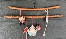VTG Japanese Tsurushi Bina Hina Doll Hanging Ornaments Bamboo Girls Day picture