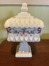 Vintage Westmoreland Large Roses & Bows Wedding Bowl & Lid. Milk Glass. EUC picture