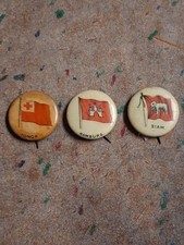 3 vintage country flag pins picture