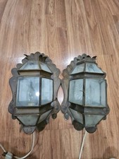  Pair Of Vtg Mexican Tin Wall Sconce circa 1930s  SCONCE ELECTRICAL LIGHT picture