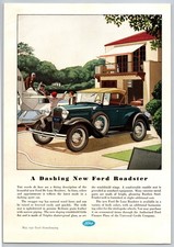 Vintage 1931, Ford Roadster, Seaplane, Automobile, Auto, Car, 30's Print Ad picture
