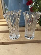2 Mikasa Japan Vision Accent 5” Clear Crystal Bud Vases picture