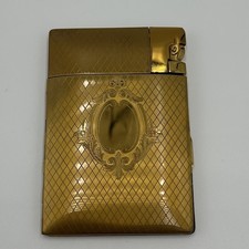 Elgin American Cigarette Case Lighter 1940’s Magic Action Lite - O - Matic Gold picture