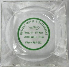 Holiday Motel & Restaurant Ashtray Glass 3.5
