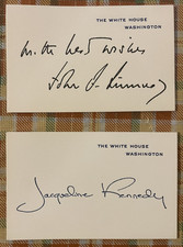 Vintage White House Calling Cards President John F.  & Jacqueline Kennedy Pair picture