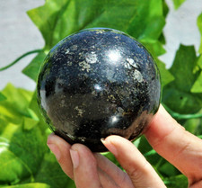 Superb Black NUUMMITE Natural Crystal Home Decor Handmade Gift Sphere 70mm picture