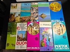 Vintage France Travel Brochure Map Normandy Burgundy Dijon Nice Alsace Loire lot picture