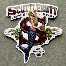 Scuttlebutt Brewing Company Sticker Beer Vinyl 3” Everett Washington Mermaid picture
