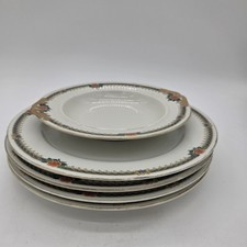 5pc Limoges porcelain marked Dinner Plates And Bowl Rare floral decor  picture