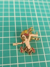 Vtg Native American Mascot Gold Tone Lapel Pin picture