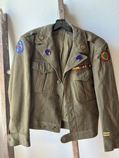 Men's Vtg WWII US Army 34th 24th Infantry Wool Ike Uniform Jacket Sz 36 R WW2 picture