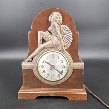Vtg Mantle Shelf Clock Sessions Art Deco For Parts Or Repair picture