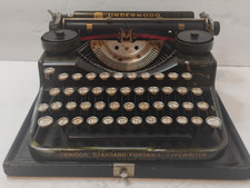 Antique Underwood Standard Four Bank Keyboard Green Wood Grain Finish Typewriter picture