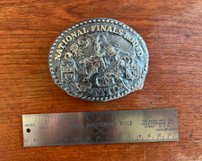 Vtg 1988 Hesston National Finals Rodeo NFR Belt Buckle New Sealed Anniversary  picture