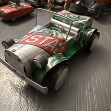 Vintage Cuban Handmade Folk Art Toy Car Wooden Wheels Primitive Cuba picture