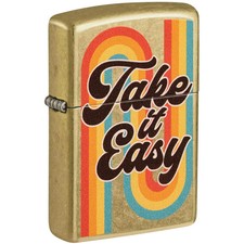 Zippo 48874, Take It Easy Design, Street Brass Lighter, NEW picture