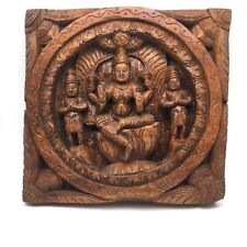 Hand-carved Solid Wood Carved Mata Maa Lakshmi Hindu Goddess of Fortune Idol 11. picture