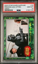 TOPPS CHROME SAPPHIRE EDITION STAR WARS #10 PRINCESS LEIA-CAPTURED 49/50 PSA 10 picture