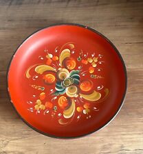 Vintage Norwegian Rosemaling Folk Art Hand-Painted  Plate/Bowl, 9.5” Dia., picture