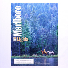 1999 Marlboro Lights Cigarettes Vintage Print Ad Magazine Wall Art Forest Cowboy picture