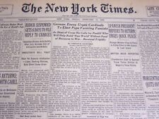 1939 FEBRUARY 17 NEW YORK TIMES - SPANISH PRESIDENT REFUSES TO RETURN - NT 6834 picture